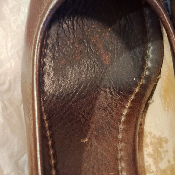 FRYE Leather Pumps with Stacked Wooden Heel - Picture 8 of 10